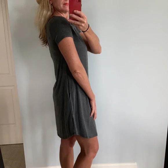 Grey Cutout Detail Shift Dress - Picture 10 of 14